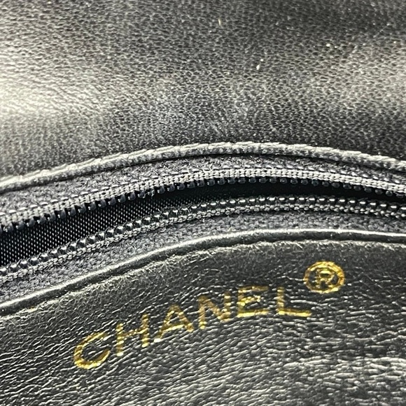 CHANEL Black Quilted Patent Crossbody with Gold Chain Strap - Picture 10 of 14